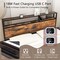 Costway Twin/Full/Queen Bed Frame with Storage Headboard Charging Station 18W USB C Port Rustic Brown